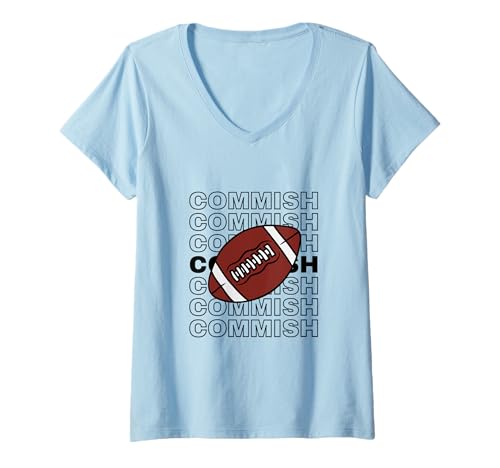 Damen Commissioner Draft Fantasy Football Respektiere die Commish T-Shirt mit V-Ausschnitt Damen Commissioner Draft Fantasy Football Respektiere die Commish T-Shirt mit V-Ausschnitt von Fantasy Football Commish Draft Party Gifts