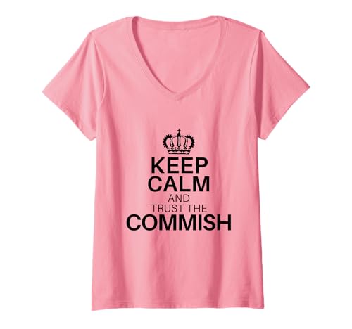Damen Commissioner Draft Fantasy Football Respektiere die Commish T-Shirt mit V-Ausschnitt Damen Commissioner Draft Fantasy Football Respektiere die Commish T-Shirt mit V-Ausschnitt von Fantasy Football Commish Draft Party Gifts