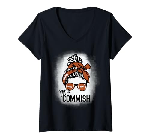 Damen Entwurf von Frau Commish, Fantasy-Football-Kommissarin, Ehefrau T-Shirt mit V-Ausschnitt Damen Entwurf von Frau Commish, Fantasy-Football-Kommissarin, Ehefrau T-Shirt mit V-Ausschnitt von Fantasy Football Commish Shirts Commissioner Gift