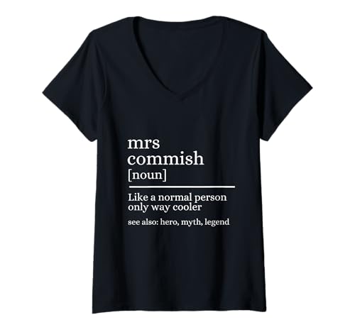 Damen Entwurf von Frau Commish, Fantasy-Football-Kommissarin, Ehefrau T-Shirt mit V-Ausschnitt Damen Entwurf von Frau Commish, Fantasy-Football-Kommissarin, Ehefrau T-Shirt mit V-Ausschnitt von Fantasy Football Commish Shirts Commissioner Gift