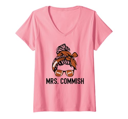 Damen Entwurf von Frau Commish, Fantasy-Football-Kommissarin, Ehefrau T-Shirt mit V-Ausschnitt Damen Entwurf von Frau Commish, Fantasy-Football-Kommissarin, Ehefrau T-Shirt mit V-Ausschnitt von Fantasy Football Commish Shirts Commissioner Gift