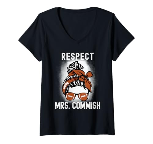Damen Entwurf von Frau Commish, Fantasy-Football-Kommissarin, Ehefrau T-Shirt mit V-Ausschnitt Damen Entwurf von Frau Commish, Fantasy-Football-Kommissarin, Ehefrau T-Shirt mit V-Ausschnitt von Fantasy Football Commish Shirts Commissioner Gift
