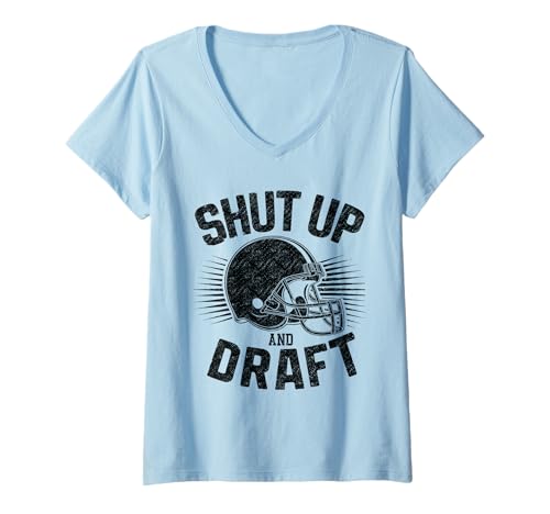 Damen Fantasy-Football-Fans entwerfen Shut Up and Draft T-Shirt mit V-Ausschnitt Damen Fantasy-Football-Fans entwerfen Shut Up and Draft T-Shirt mit V-Ausschnitt von Fantasy Football Fans Design Shut Up and Draft