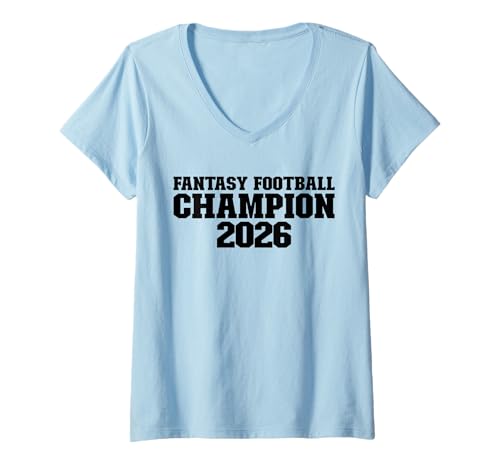 Damen Fantasy Football Champion 2026 Fantasy Fußball T-Shirt mit V-Ausschnitt Damen Fantasy Football Champion 2026 Fantasy Fußball T-Shirt mit V-Ausschnitt von Fantasy Football Player Co.