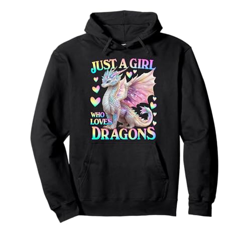 Nur ein Mädchen, das Drachen liebt - Regenbogendrache Pullover Hoodie Nur ein Mädchen, das Drachen liebt - Regenbogendrache Pullover Hoodie von Fantasy Rainbow Dragon Lover Co.