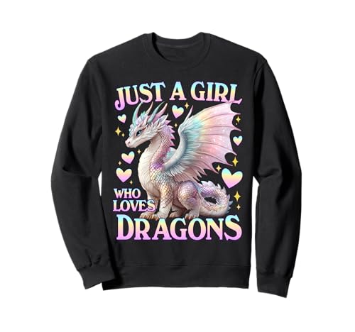 Nur ein Mädchen, das Drachen liebt - Regenbogendrache Sweatshirt Nur ein Mädchen, das Drachen liebt - Regenbogendrache Sweatshirt von Fantasy Rainbow Dragon Lover Co.