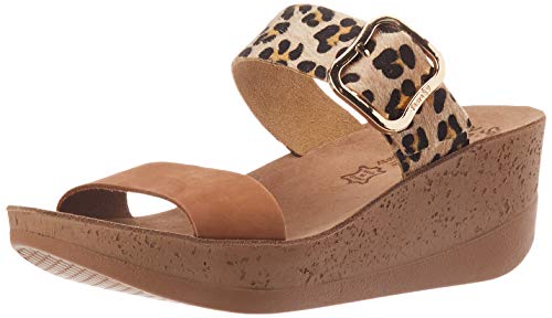 FANTASY SANDALS Damen S5002 Artemis Keilsandale, Leopard Skin, 44.5 EU von Fantasy Sandals