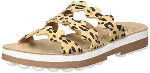 FANTASY SANDALS Damen S9012 Waves Schieben Sie Sandale, Leopard Moka von Fantasy Sandals