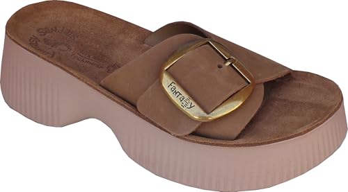 Fantasy Sandals - Flex Sole Technology - Leichte und weiche Ledersandalen auf Keilabsatz 5 cm - BEATRICE, Mokka, 38 EU Fantasy Sandals - Flex Sole Technology - Leichte und weiche Ledersandalen auf Keilabsatz 5 cm - BEATRICE, Mokka, 38 EU von Fantasy Sandals