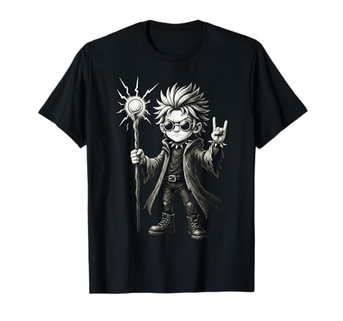 Rockmusik, Gothic, Punk, Zauberer, Kind, magisch, lustiges Design T-Shirt Rockmusik, Gothic, Punk, Zauberer, Kind, magisch, lustiges Design T-Shirt von Fantasy Sorcerer Rock Star Rock On Magic Anime