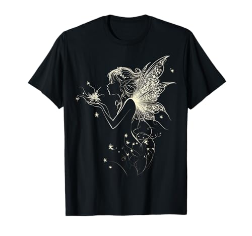 Fantasy-TastiX Fee Mythisches Motiv Fantasie Illustration Fee T-Shirt, Unisex Erwachsene und Kinder, Schwarz, S Fantasy-TastiX Fee Mythisches Motiv Fantasie Illustration Fee T-Shirt, Unisex Erwachsene und Kinder, Schwarz, S von Fantasy-TastiX