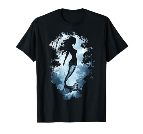 Meerjungfrau Wald Mythisches Motiv Frauen Fantasy Grafik Meerjungfrau T-Shirt Meerjungfrau Wald Mythisches Motiv Frauen Fantasy Grafik Meerjungfrau T-Shirt von Fantasy-TastiX