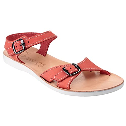 Fantsy Rhodos Buckle Damen Sommersandalen - Rot, 4 UK / 37 EU von Fantasy Sandals