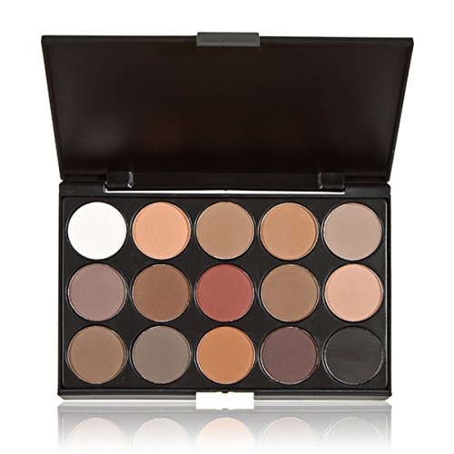 FantasyDay Profi 15 Farben Hochpigmentierte Warme Natürliche Matt Schminke Lidschatten Palette Makeup Kit - Augenschatten Eyeshadow Make Up Kosmetik Make-up Palette Schimmer Set von FantasyDay