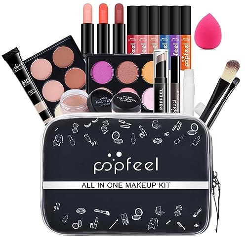 FantasyDay Multifunktions Exquisite Make-up Geschenkset Kosmetik Schmink Kit für Gesicht, Augen und Lippen - Makeup Paletten Schminkkoffer mit Lidschatten Palette, Lippenstift, Rouge, Mascara, Pinsel von FantasyDay