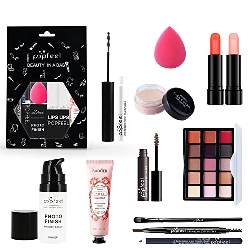 FantasyDay Make-up Geschenkset Multifunktions Kosmetik Makeup Paletten mit Lidschatten Palette, Lippenstift, Concealer, Puder, Rouge, Pinsel, Wimperntusche - Schmink Kit für Gesicht, Augen und Lippen von FantasyDay