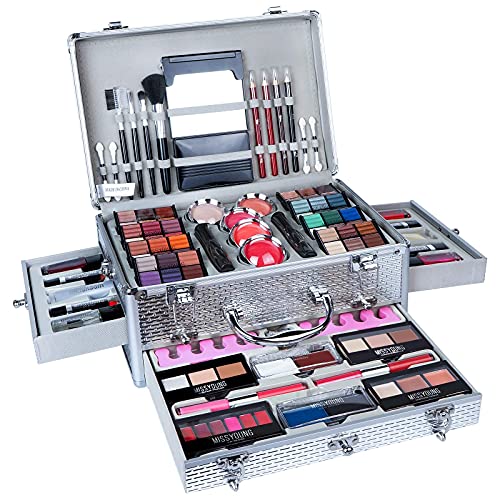 FantasyDay Multifunktions Exquisite Make-up Geschenkset Kosmetik Schmink Kit für Gesicht, Augen und Lippen - Makeup Paletten Schminkkoffer mit Lidschatten Palette, Lippenstift, Rouge, Mascara, Pinsel von FantasyDay