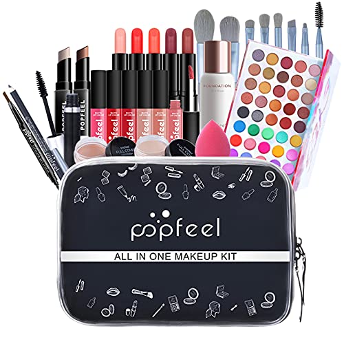 FantasyDay Multifunktions Exquisite Make-up Geschenkset Kosmetik Schmink Kit für Gesicht, Augen und Lippen - Makeup Paletten Schminkkoffer mit Lidschatten Palette, Lippenstift, Rouge, Mascara, Pinsel von FantasyDay