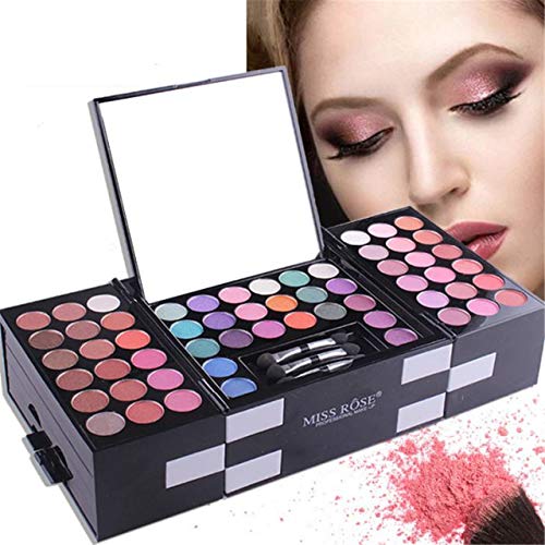 FantasyDay Profi Lidschatten Palette Make Up Kosmetik Makeup Kit - 142 Farben Hochpigmentierte Warme Matt Natürliche Schminke Augenschatten Eyeshadow, 3 Augenbraue, 3 Rouge von FantasyDay