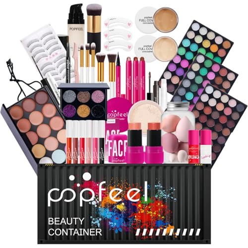 FantasyDay Xmas Make-Up Sets Adventskalender 2025 Multifunktions Kosmetik Schminkkoffer Mädchen Makeup Geschenkset - Schminke Kit mit Lidschatten Palette Lippenstift Concealer Puder Rouge Mascara von FantasyDay