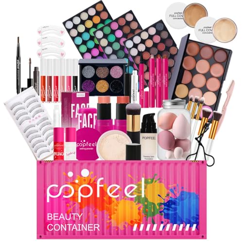 FantasyDay Xmas Make-Up Sets Adventskalender 2025 Multifunktions Kosmetik Schminkkoffer Mädchen Makeup Geschenkset - Schminke Kit mit Lidschatten Palette Lippenstift Concealer Puder Rouge Mascara von FantasyDay