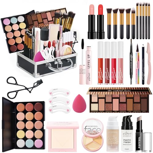 FantasyDay Xmas Make-up Sets Multifunktions Exquisite Makeup Geschenkset Kosmetik für Gesicht, Augen und Lippen - Schmink Beauty Kit mit Lidschatten Palette Lippenstift Concealer Puder Rouge Mascara von FantasyDay