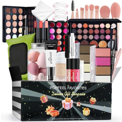 FantasyDay Xmas Make-up Sets Multifunktions Schminkkoffer Mädchen Makeup Geschenkset Kosmetik für Gesicht Augen Lippen - Schminke Kit mit Lidschatten Palette Lippenstift Concealer Puder Rouge Mascara von FantasyDay