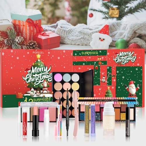 FantasyDay Xmas Make-up Sets Multifunktions Schminkkoffer Mädchen Makeup Geschenkset Kosmetik für Gesicht Augen Lippen - Schminke Kit mit Lidschatten Palette Lippenstift Concealer Puder Rouge Mascara von FantasyDay