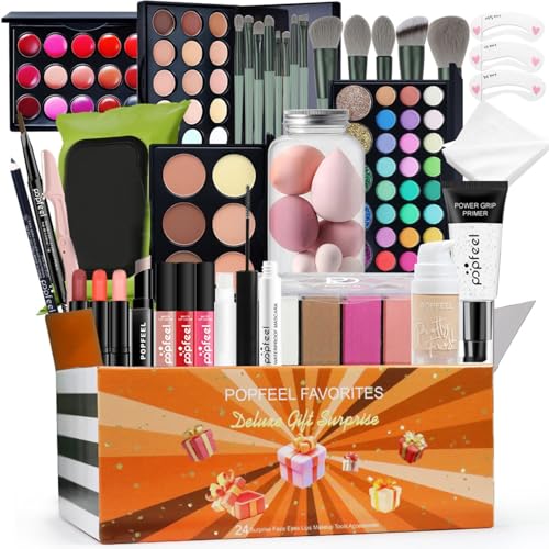 FantasyDay Xmas Make-up Sets Multifunktions Schminkkoffer Mädchen Makeup Geschenkset Kosmetik für Gesicht Augen Lippen - Schminke Kit mit Lidschatten Palette Lippenstift Concealer Puder Rouge Mascara von FantasyDay