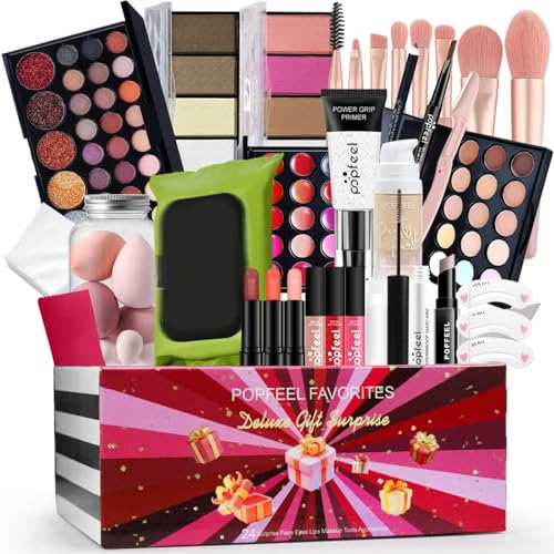 FantasyDay Xmas Make-up Sets Multifunktions Schminkkoffer Mädchen Makeup Geschenkset Kosmetik für Gesicht Augen Lippen - Schminke Kit mit Lidschatten Palette Lippenstift Concealer Puder Rouge Mascara von FantasyDay