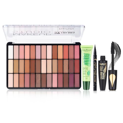 FantasyDay Xmas Multifunktions Schminkkoffer Mädchen Make-up Geschenkset All in One Makeup Gift Sets Kosmetik Beauty Set mit Lidschatten Palette Lippenstift Concealer Puder Rouge Pinsel Wimperntusche von FantasyDay