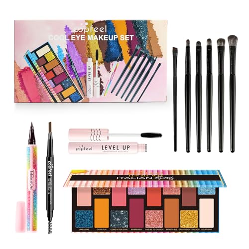 FantasyDay Xmas Multifunktions Schminkkoffer Mädchen Make-up Geschenkset All in One Makeup Gift Sets Kosmetik Beauty Set mit Lidschatten Palette Lippenstift Concealer Puder Rouge Pinsel Wimperntusche von FantasyDay