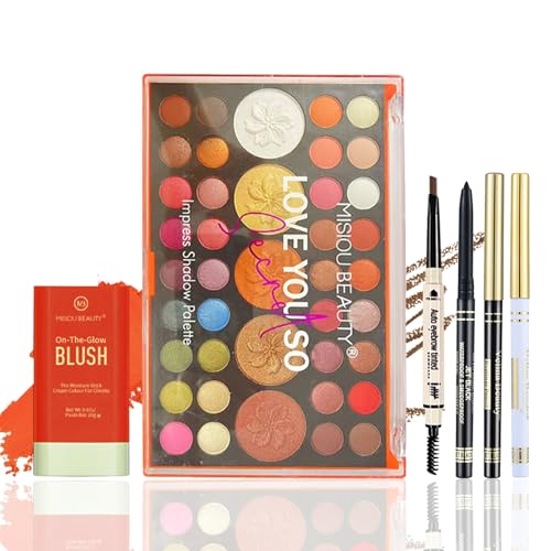 FantasyDay Xmas Multifunktions Schminkkoffer Mädchen Make-up Geschenkset All in One Makeup Gift Sets Kosmetik Beauty Set mit Lidschatten Palette Lippenstift Concealer Puder Rouge Pinsel Wimperntusche von FantasyDay