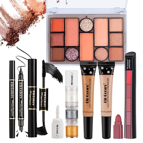 FantasyDay Xmas Multifunktions Schminkkoffer Mädchen Make-up Geschenkset All in One Makeup Gift Sets Kosmetik Beauty Set mit Lidschatten Palette Lippenstift Concealer Puder Rouge Pinsel Wimperntusche von FantasyDay