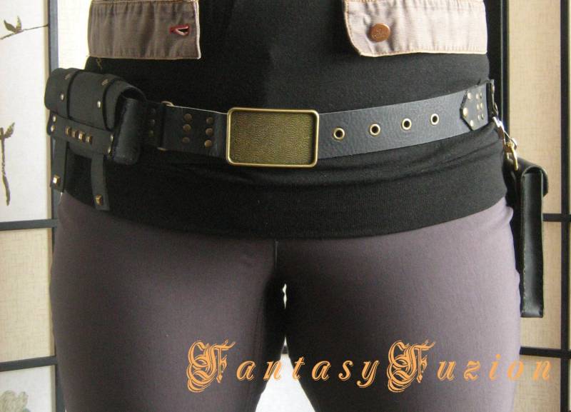 steampunk Fashion Rocker Gebrauchs-Gürtel Mit Beutel Taschen von FantasyFuzion