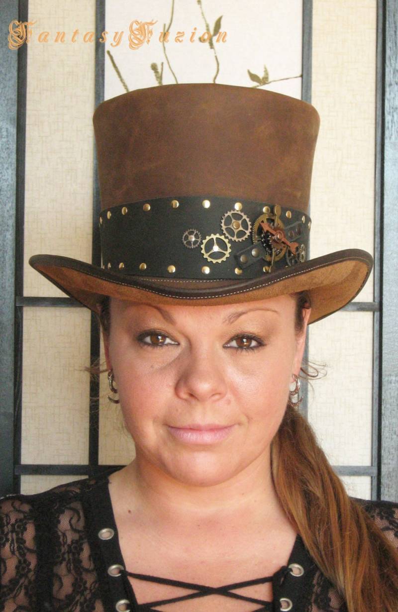 steampunk Hut Futurist Traveller Sci Fi Zahnräder Leder Hoch 2 Töne steampunk Hut Futurist Traveller Sci Fi Zahnräder Leder Hoch 2 Töne von FantasyFuzion