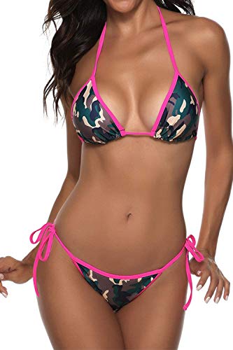 Fanvans Sexy Tanga Bikini Set Camouflage Badeanzug für Damen - Camouflage - X-Large von Fanvans