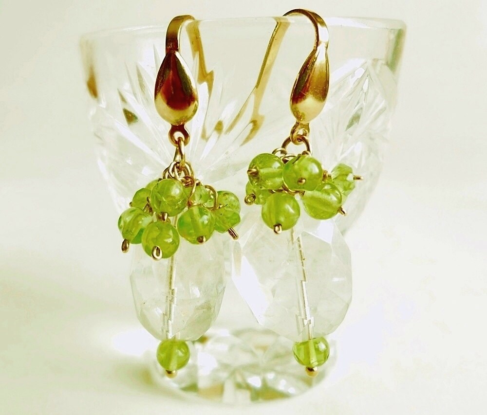Bergkristall Ohrhänger, Peridot 14K Gold Filled Ohrhänger Bergkristall Ohrhänger, Peridot 14K Gold Filled Ohrhänger von FanyRey