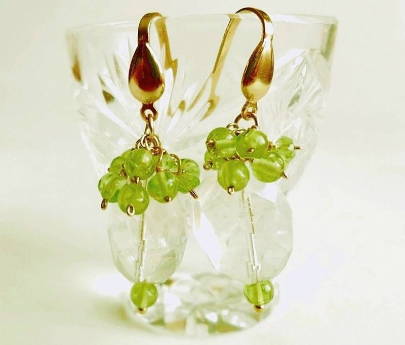 Bergkristall Ohrhänger, Peridot 14K Gold Filled Ohrhänger von FanyRey