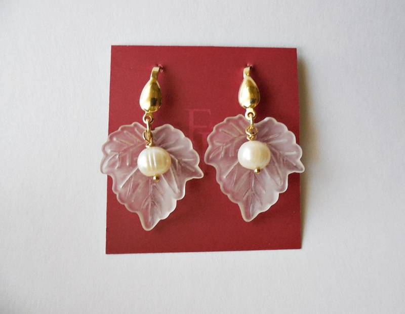 Blatt-Ohrhänger Mit Perle in 14K Gold Filled von FanyRey