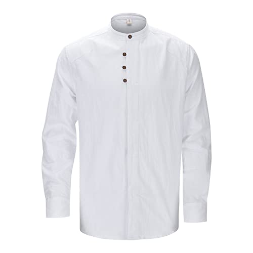 Faonkeew Herren Hemd Premium Soft Leinen Japan Stil Casual Langarm Stehkragen Hemdjacke Vintage Button Shirts Katana Skjorte Regular Fit Button Up Freizeithemd Faonkeew Herren Hemd Premium Soft Leinen Japan Stil Casual Langarm Stehkragen Hemdjacke Vintage Button Shirts Katana Skjorte Regular Fit Button Up Freizeithemd von Faonkeew
