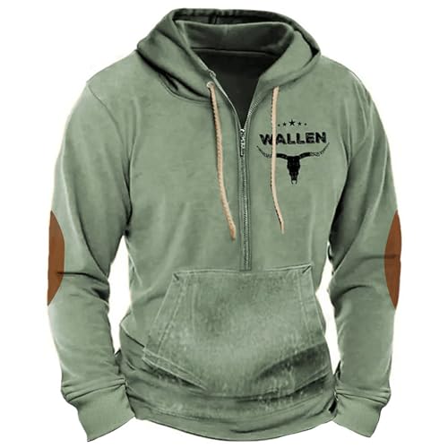 Faonkeew Hoodie Herren Half Zip Kapuzenpullover Kordelzug Pullover Oversize Gym Kapuzenjacke Y2k Basic Jogging Sport Hoody Cargo Arbeitspullover Winter Kapuze Sweatshirt mit Taschen von Faonkeew