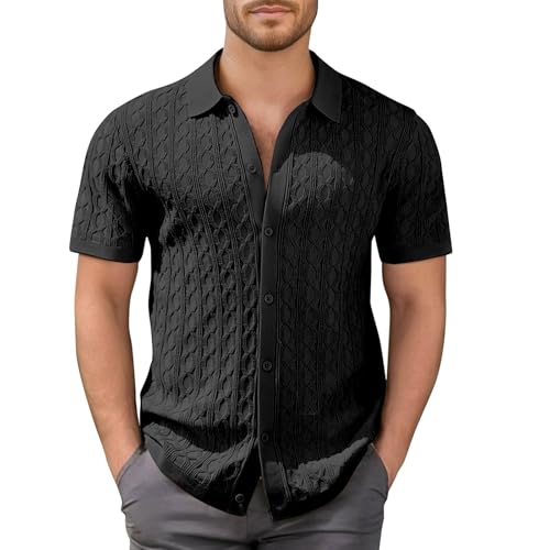 Faonkeew Poloshirt Herren Kurzarm Strick Vintage Contrast Knit Polohemd Sommer Golf Shirt Freizeit T Shirts Kurzarm Knopfleiste Rippstrick Golfshirt Schlanke Passform Oberteile Faonkeew Poloshirt Herren Kurzarm Strick Vintage Contrast Knit Polohemd Sommer Golf Shirt Freizeit T Shirts Kurzarm Knopfleiste Rippstrick Golfshirt Schlanke Passform Oberteile von Faonkeew
