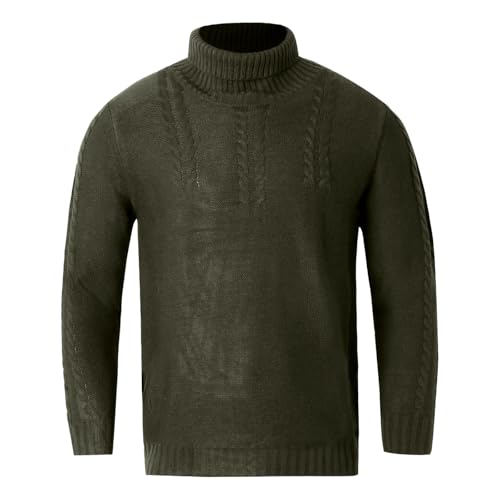 Faonkeew Pullover Herren Warme Strickpullover Langarm Winterpullover Slim Fit Rollkragen Sweater Rollkragenpullover Knit Regular Fit Casual Sweatshirt Grobstrick Pulli von Faonkeew