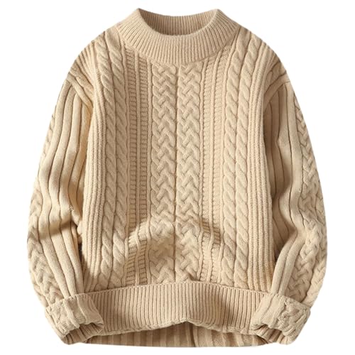 Faonkeew Strickpullover Herren Winterpullover Grobstrick Pullover mit Zopfstrick Rundhalsausschnitt Herbst Winter Rundhals Pulli Sweater Männer Winter Basic Slim Fit Baumwolle Sweatshirt Faonkeew Strickpullover Herren Winterpullover Grobstrick Pullover mit Zopfstrick Rundhalsausschnitt Herbst Winter Rundhals Pulli Sweater Männer Winter Basic Slim Fit Baumwolle Sweatshirt von Faonkeew