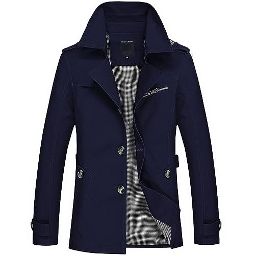 Herren Trenchcoat Kurz Einreihig Leicht Mittellang Schlank Windbreaker Baumwolle Jacken Herren Trenchcoat Kurz Einreihig Leicht Mittellang Schlank Windbreaker Baumwolle Jacken von Faonkeew