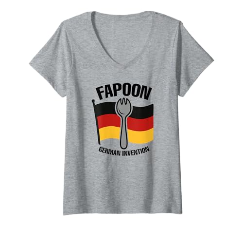 Damen Erfindung des Fapoons aus Deutschland T-Shirt mit V-Ausschnitt Damen Erfindung des Fapoons aus Deutschland T-Shirt mit V-Ausschnitt von Fapoon German