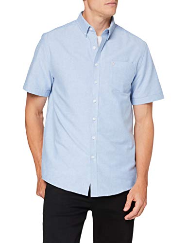 FARAH® Herren Hemd mit kurzen Ärmeln, Baumwolle Drayton, 465 Regatta Blue, L von Farah