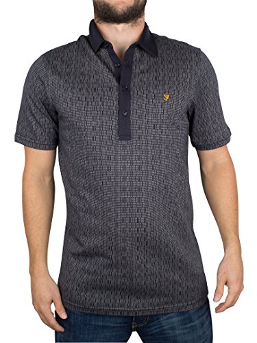 FARAH® Herren Poloshirt, Critchley Pattern, Gr. S, Schwarz (True Navy) von Farah