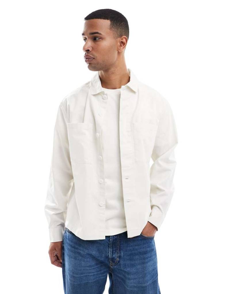 Farah - Langärmlige Hemdjacke in Beige-Neutral von Farah